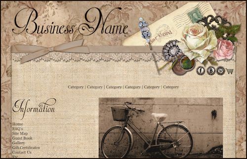 web design template romantic victorian shabby chic cottage