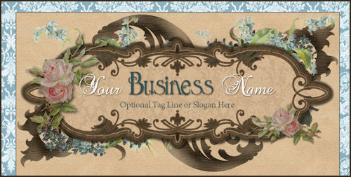 Blue Damask Template