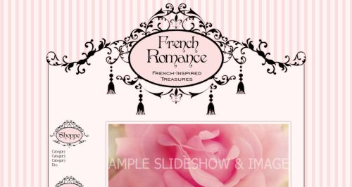 French Romance -- Romantic French OOAK Web Design Template -- Pink & Black