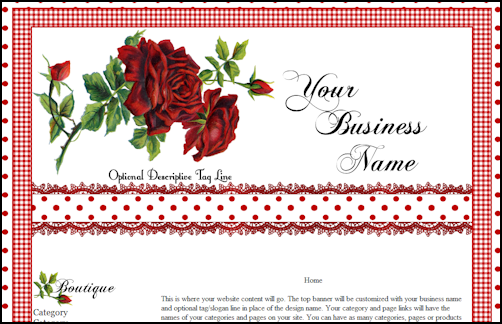 Gingham Rose Web Design Template