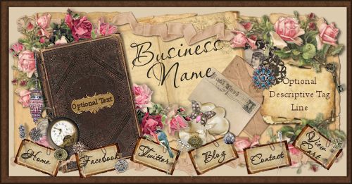 Romantic Vintage Scrap Web Design Template